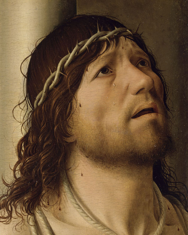Cristo alla colonna (1475-1479), olio su tavola, particolare. Parigi, Museo del Louvre